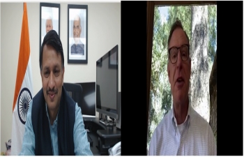 Virtual interaction between Consul General Dr. T.V. Nagendra Prasad and Representative Scott Peters of California on October 6, 2020. The discussion was focused on India US bilateral relations, alternative non-conventional energy resources and the vibrant Indian community in San Diego California.